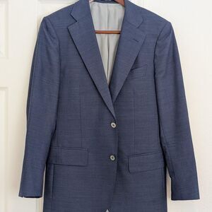 Suitsupply Men's Blue and Navy Tailored Jacket 38R